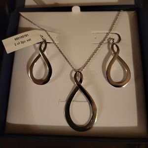 Authentic Sterling Silver Necklace and Earrings Set